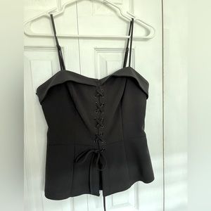 Black tie-up tank size S